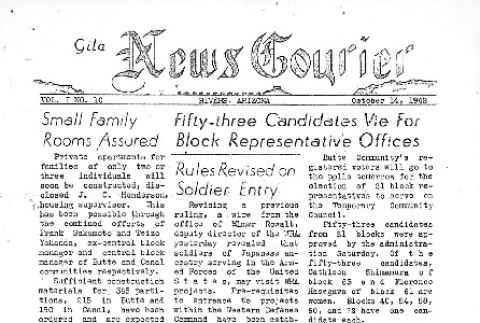 Gila News-Courier Vol. I No. 10 (October 14, 1942) (ddr-densho-141-10)