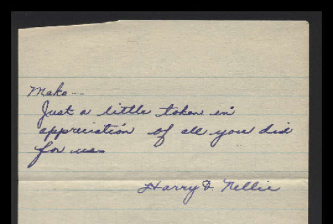 Letter from Harry and Nellie to Masako Adachi (ddr-csujad-55-1953)