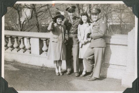 Two woman and two men in uniform (ddr-ajah-2-487)