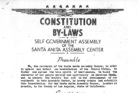 Santa Anita Pacemaker, Constitution and By-laws (1942) (ddr-densho-146-13)