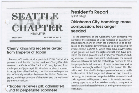 Seattle Chapter, JACL Reporter, Vol. 32, No. 5, May 1995 (ddr-sjacl-1-549)