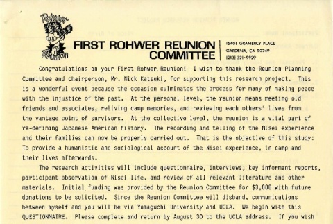 First Rohwer Reunion Committee (ddr-csujad-1-49)