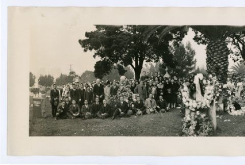 Funeral group portrait at cemetery (ddr-densho-329-720)