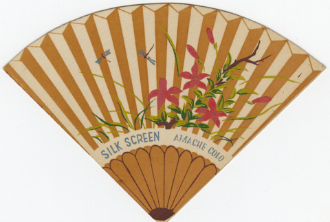 Amache Silk Screen Printing Fan (ddr-densho-356-1043)