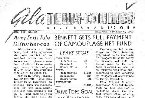 Gila News-Courier Vol. III No. 33 (November 6, 1943) (ddr-densho-141-184)