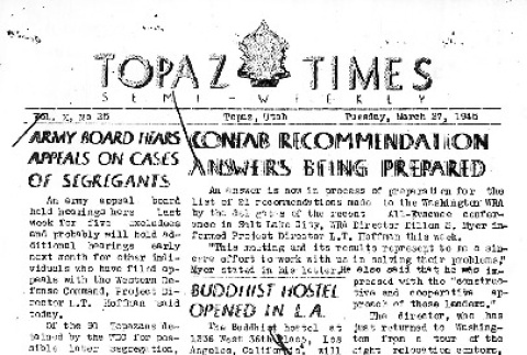 Topaz Times Vol. X No. 25 (March 27, 1945) (ddr-densho-142-393)