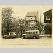 Students in front of Our Lady Queen of Martyrs School and Church (ddr-densho-403-1)