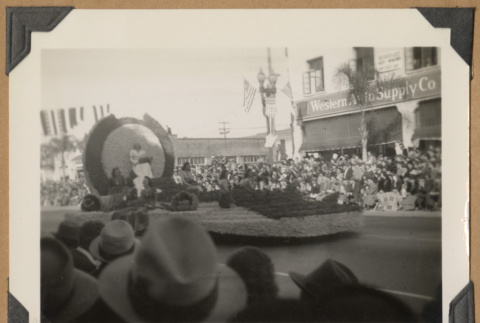 Rose court on a parade float (ddr-densho-542-40)