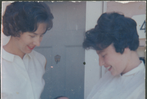 Two women with baby (ddr-densho-523-412)