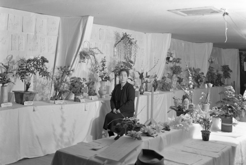 Ikebana exhibit in camp (ddr-fom-1-113)