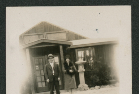 man and woman outside building (ddr-densho-378-800)