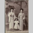Japanese women and child with parasols (ddr-densho-259-106)