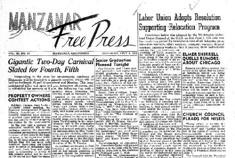 Manzanar Free Press Vol. III No. 53 (July 3, 1943) (ddr-densho-125-145)