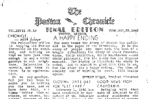 Poston Chronicle Vol. XXIV No. 18 (October 23, 1945) (ddr-densho-145-675)