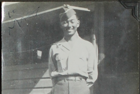 Signed portrait of Japanese American soldier (ddr-densho-201-272)