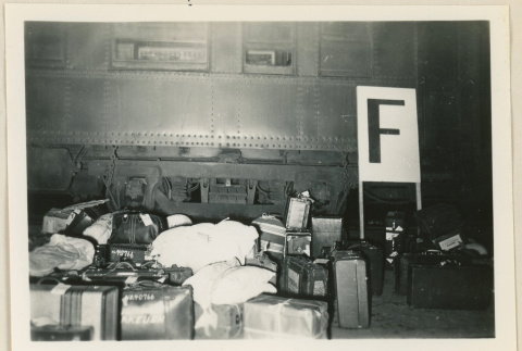 Unloaded baggage at Casa Grande train station (ddr-densho-37-892)