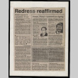 [Newspaper clipping titled:] Redress reaffirmed (ddr-csujad-55-2069)