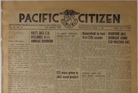 Pacific Citizen, Vol. 50, No.3 (January 15, 1960) (ddr-pc-32-3)