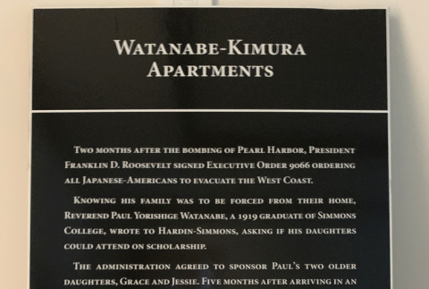 Watanabe-Kimura Apartments dedication plaque (ddr-densho-481-4)