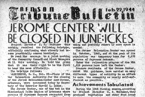 Denson Tribune Bulletin (February 22, 1944) (ddr-densho-144-146)