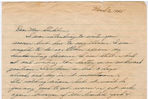 Letter to Mrs. M. Stickler (ddr-densho-184-1)