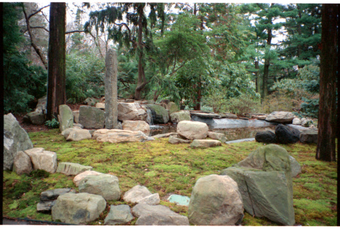 Pond with rock waterfall (ddr-densho-377-2363)