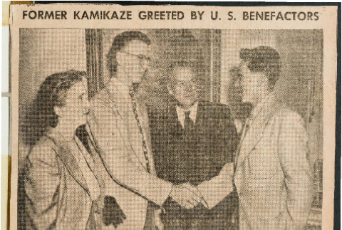 Former Kamikaze greeted by U.S. benefactors (ddr-csujad-49-27)
