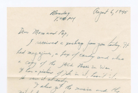 Letter from Tadashi Ishida to Mr. & Mrs. Y Ishida (ddr-densho-535-232)