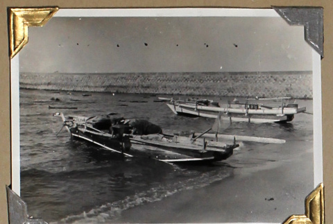 Two small beached boats (ddr-densho-404-284)