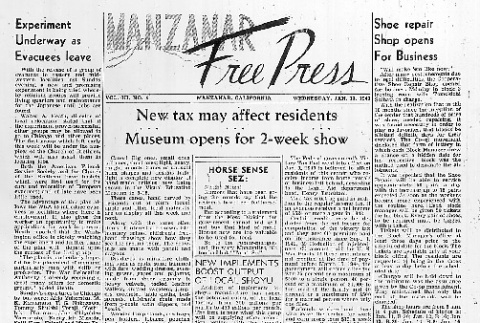 Manzanar Free Press Vol. III No. 4 (January 13, 1943) (ddr-densho-125-94)