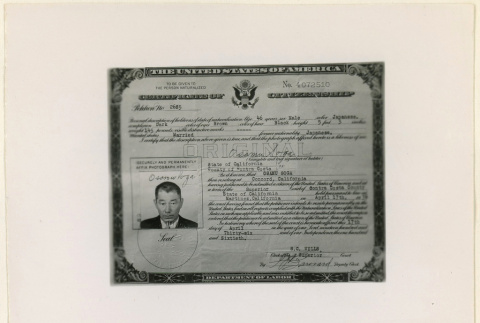 Osamu Soga's certificate of citizenship (ddr-densho-37-1340)