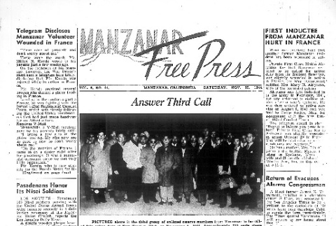 Manzanar Free Press Vol. 6 No. 44 (November 25, 1944) (ddr-densho-125-292)