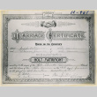 Marriage certificate for Juichi Katayama and Utsuru Yamada (ddr-densho-37-1958)