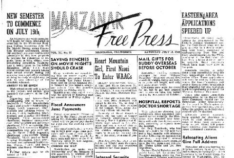 Manzanar Free Press Vol. III No. 55 (July 10, 1943) (ddr-densho-125-147)