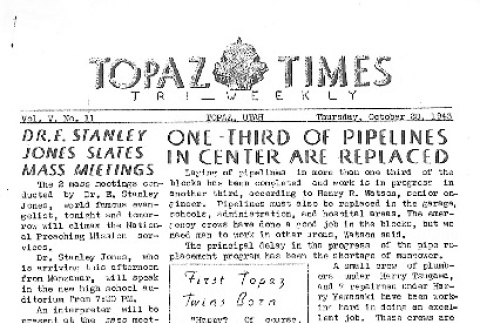Topaz Times Vol. V No. 11 (October 28, 1943) (ddr-densho-142-230)