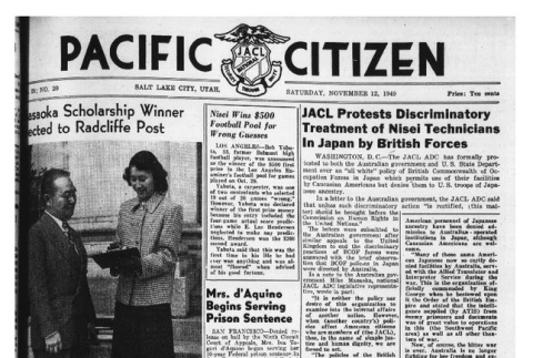 The Pacific Citizen, Vol. 29 No. 20 (November 12, 1949) (ddr-pc-21-45)
