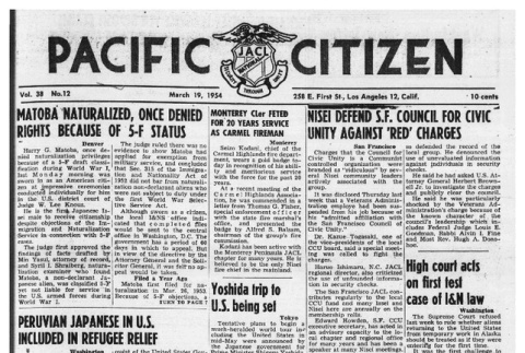 The Pacific Citizen, Vol. 38 No. 12 (March 19, 1954) (ddr-pc-26-12)