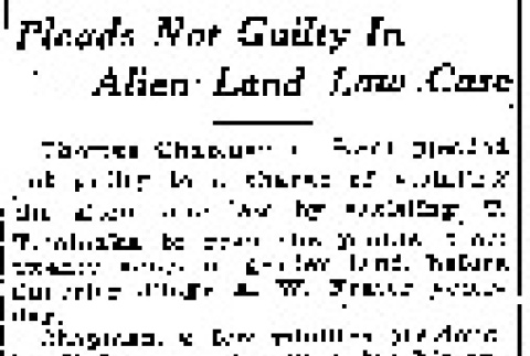 Pleads Not Guilty In Alien Land Law Case (August 24, 1924) (ddr-densho-56-392)