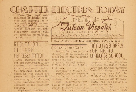 Tulean Dispatch Vol. IV No. 4 (November 15, 1942) (ddr-densho-65-100)