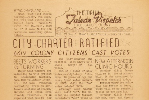 Tulean Dispatch Vol. IV No. 5 (November 17, 1942) (ddr-densho-65-101)