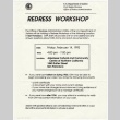 Poster informing the public about a Redress workshop (ddr-janm-4-13)