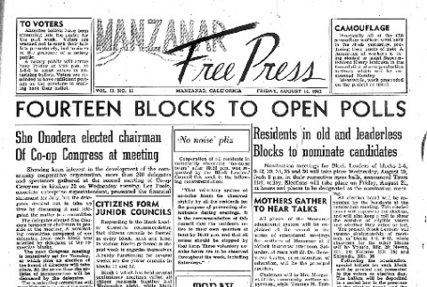Manzanar Free Press Vol. II No. 11 (August 14, 1942) (ddr-densho-125-47)