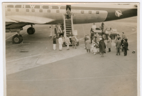 People Debarking Airplane (ddr-ohs-1-154)