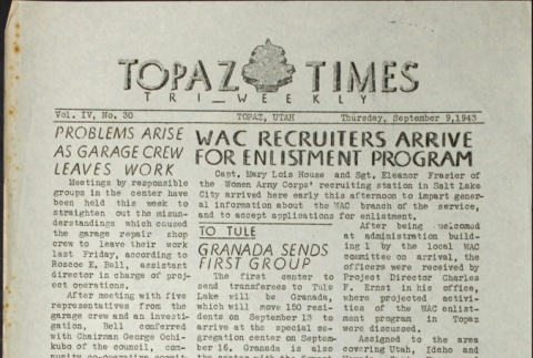 Topaz Times Vol. IV No. 30 (September 9, 1943) (ddr-densho-142-210)