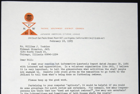 Letter to William Yoshino from Hitoshi Kajihara (ddr-chijacl-1-169)