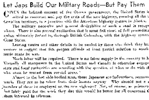 Let Japs Build our Military Roads - But Pay Them (March 29, 1942) (ddr-densho-56-729)