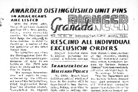 Granada Pioneer Vol. III No. 89 (September 5, 1945) (ddr-densho-147-298)