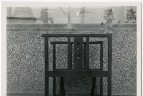 Wood chair with canvas back and seat (ddr-densho-426-922)