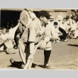 Babe Ruth in the batter's box, wearing a lei (ddr-njpa-1-1404)