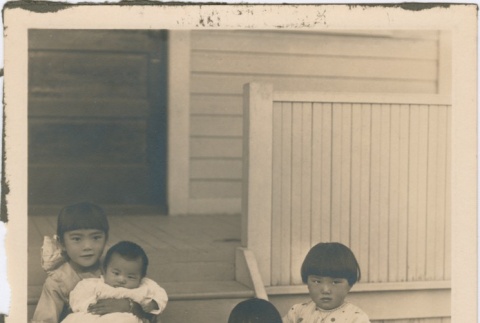 The Kageyama children on the steps of their house (ddr-densho-287-9)
